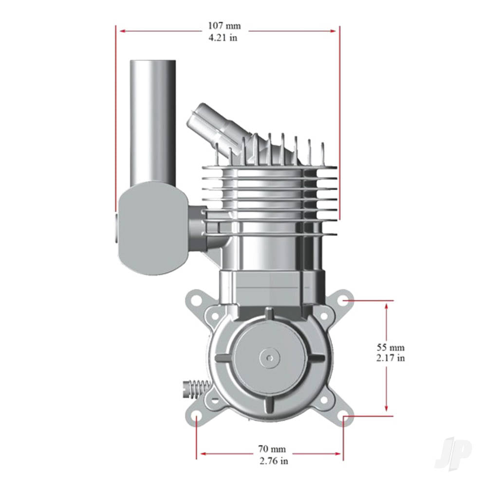 Stinger Engines 35cc Petrol 2-Stroke Single Cylinder Side Exhaust Engine RCGF35SE 5