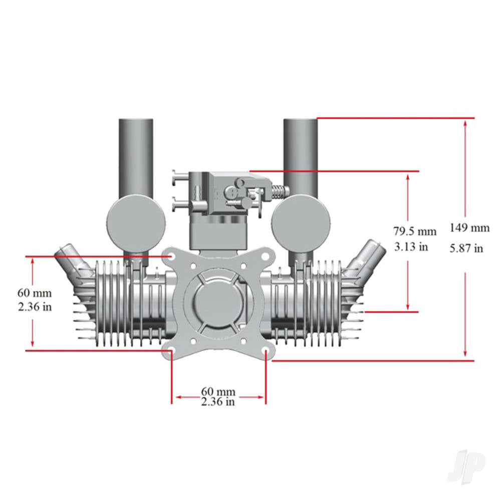 Stinger Engines 40cc Petrol 2-Stroke Twin Cylinder Engine RCGF40TS 3