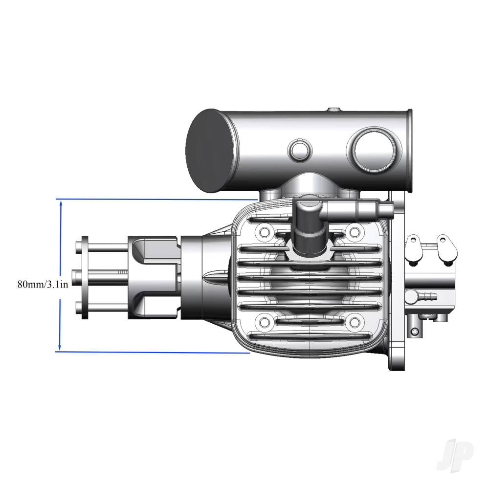 Stinger Engines 63cc Petrol 2-Stroke Single Cylinder Side Exhaust Engine RCGF63SE 7