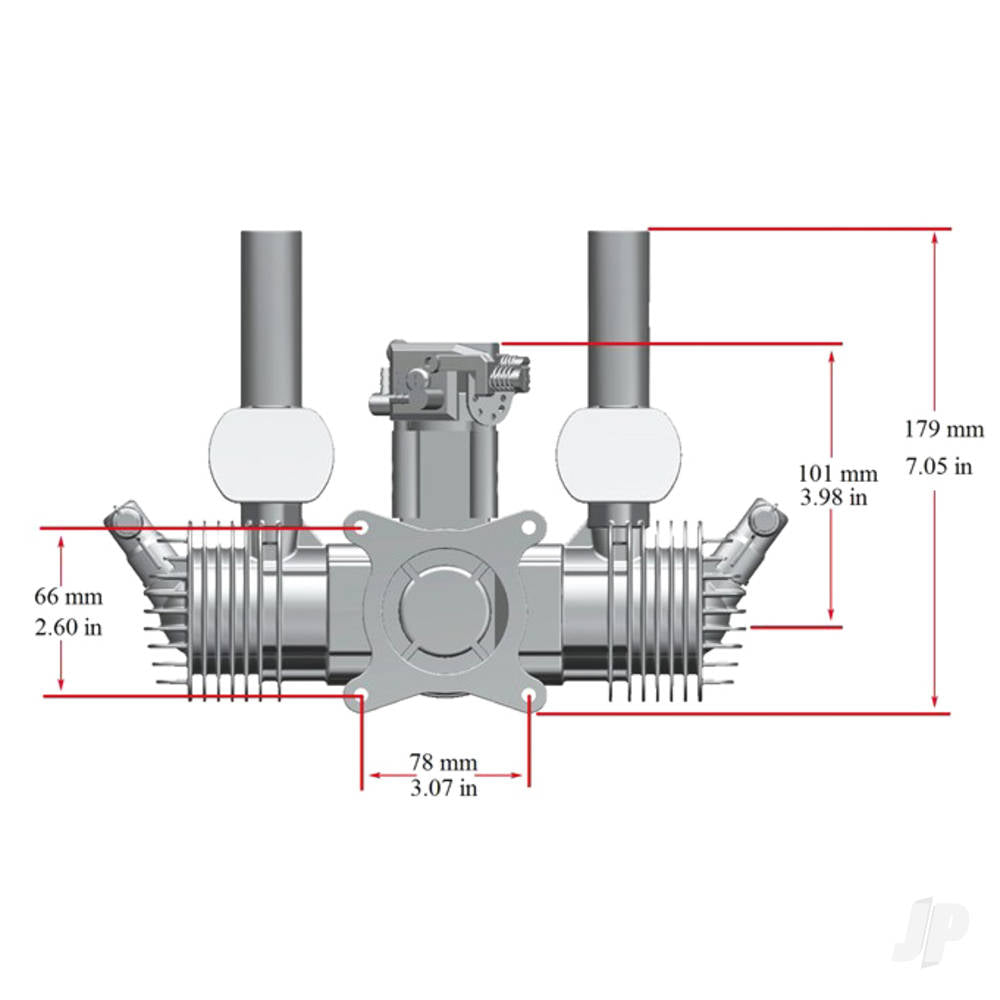 Stinger Engines 70cc Petrol 2-Stroke Twin Cylinder Engine RCGF70T 4