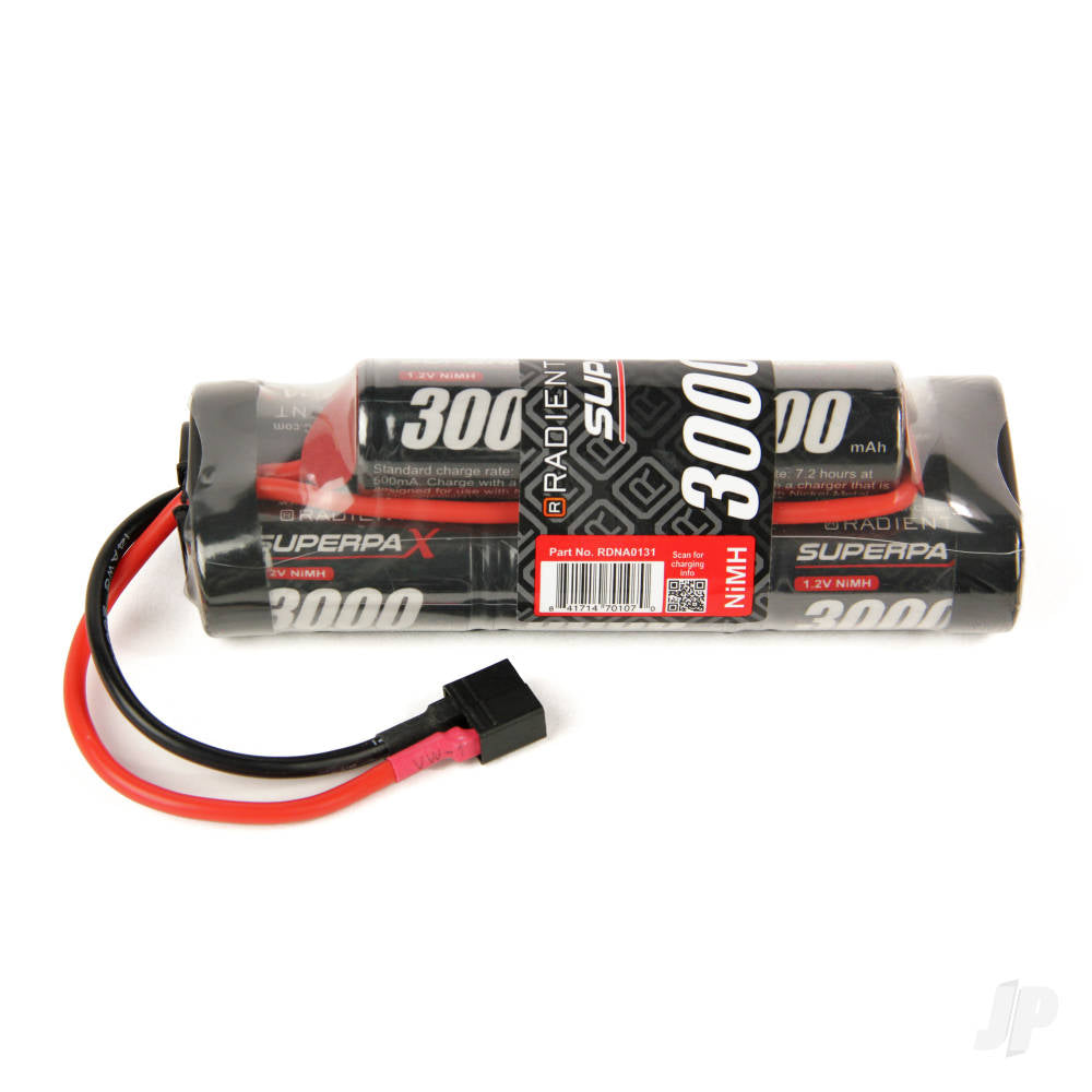 Radient NiMH 9.6V 3000mAh SC 6-2 Hump, Deans (HCT) RDNA0131