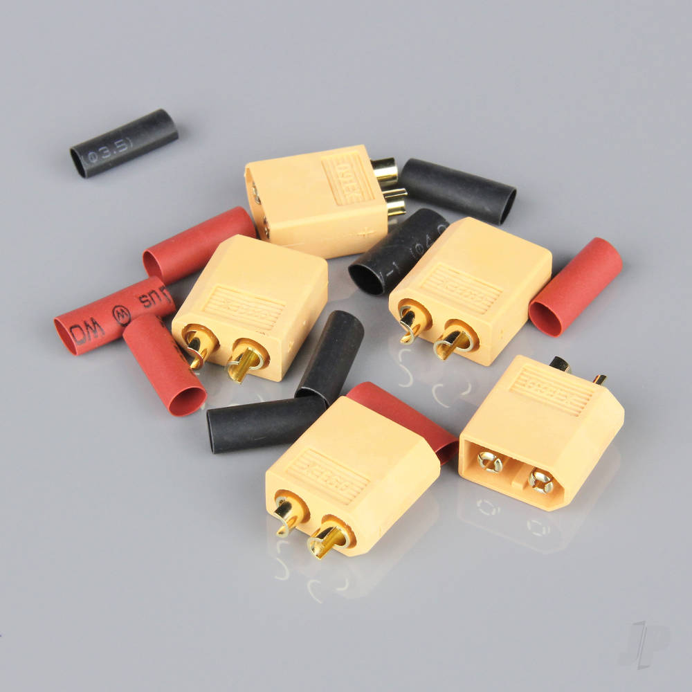 Radient XT60 Male including Heat Shrink (ESC End) (5 pcs) RDNAC010026