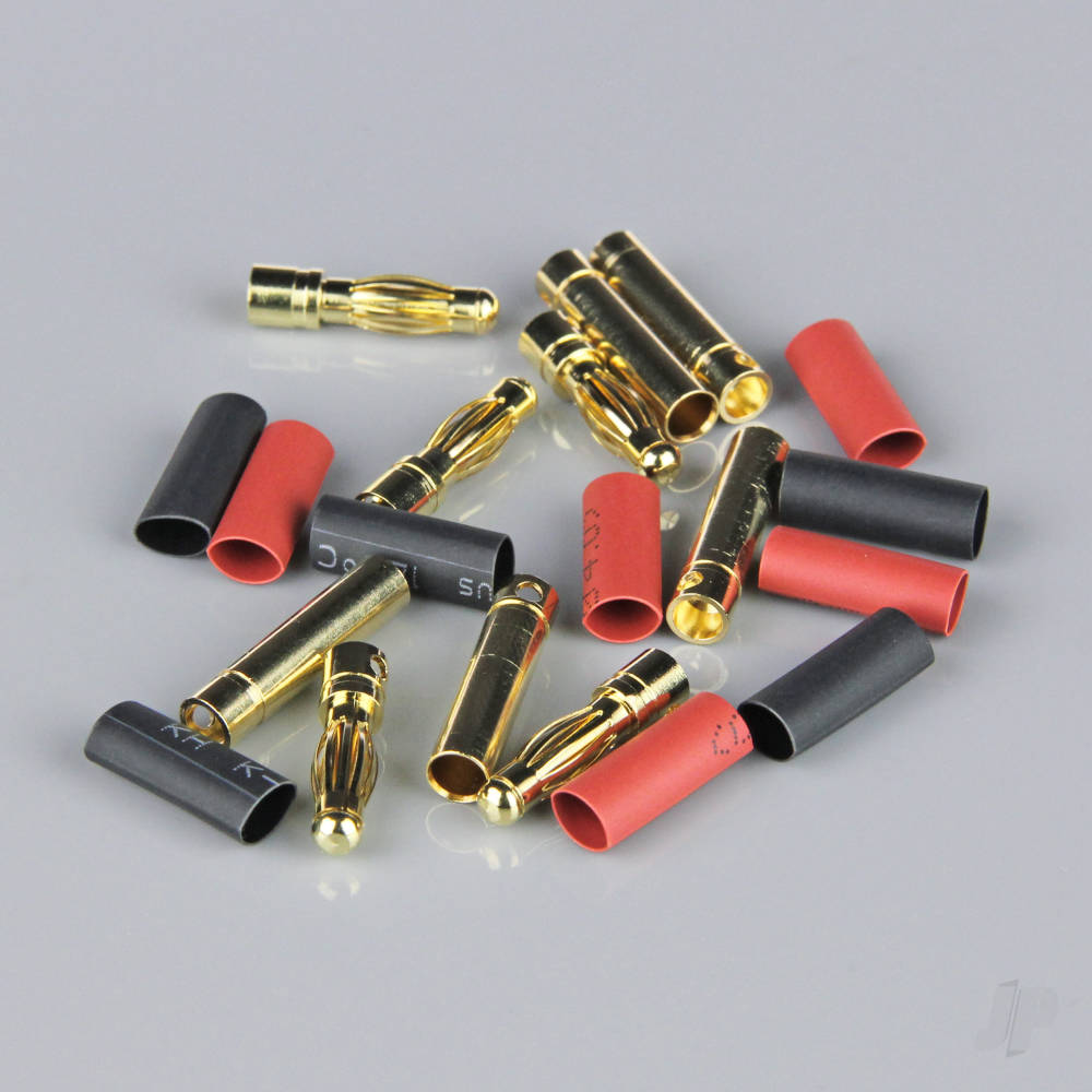 Radient 4.0mm Gold Connector Pairs including Heat Shrink (5 pcs) RDNAC010090