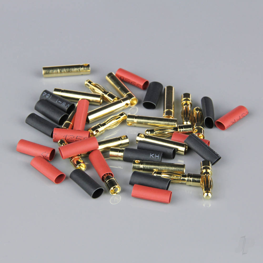 Radient 4.0mm Gold Connector Pairs including Heat Shrink (10 pcs) RDNAC010091