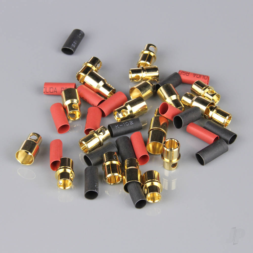 Radient 8.0mm Gold Connector Pairs including Heat Shrink (10 pcs) RDNAC010099