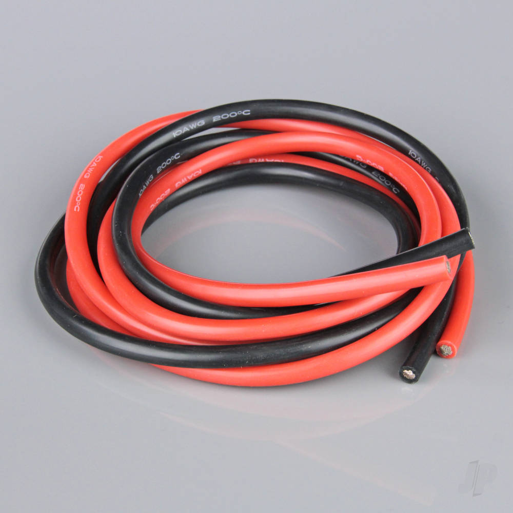 Radient Silicone Wire, 10AWG, 680 Strand, 4ft / 1.2m Red-Black RDNAC010139