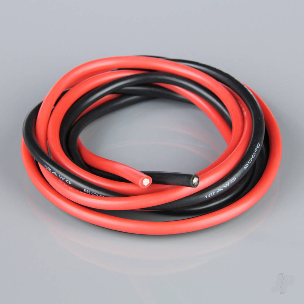 Radient Silicone Wire, 12AWG, 680 Strand, 4ft / 1.2m Red-Black RDNAC010140