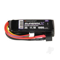 Radient LiPo 3S 1000mAh 11.1V 30C Deans (HCT) RDNB10003S30H