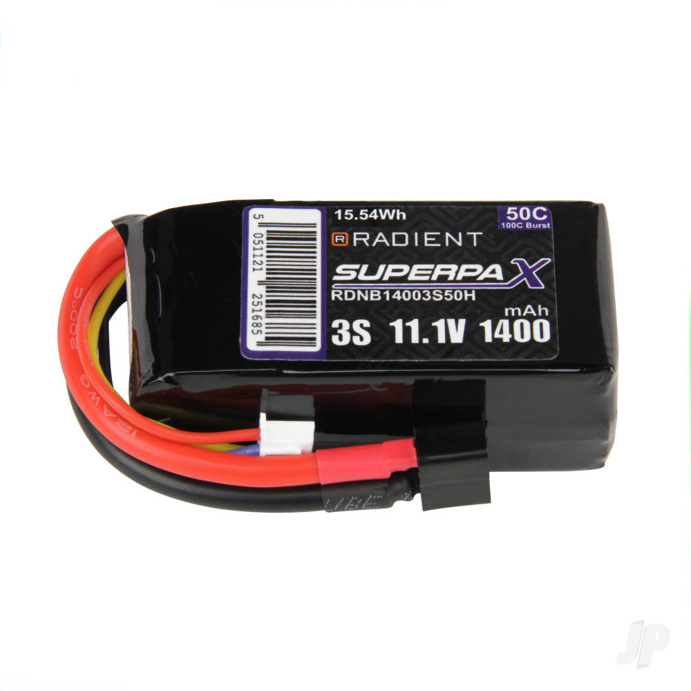 Radient LiPo 3S 1400mAh 11.1V 50C Deans (HCT) RDNB14003S50H