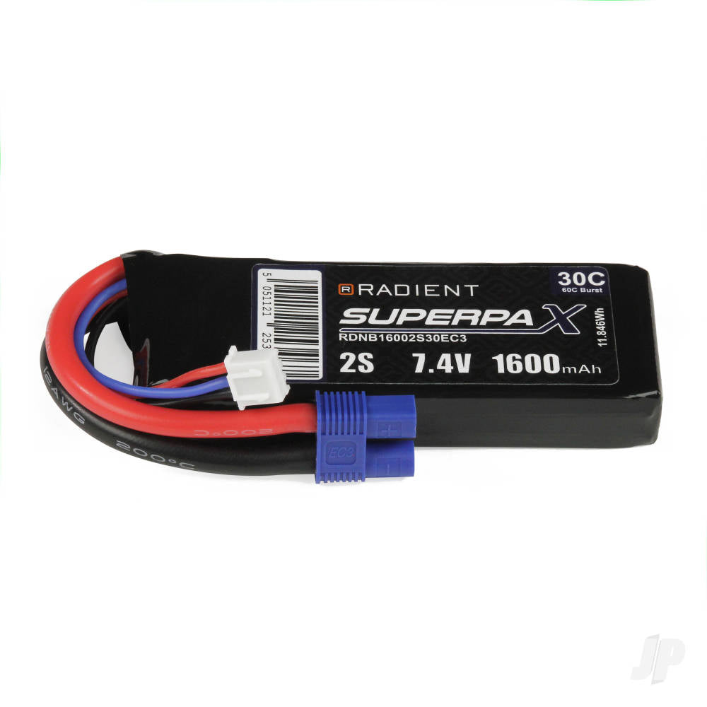 Radient LiPo 2S 1600mAh 7.4V 30C EC3 RDNB16002S30EC3