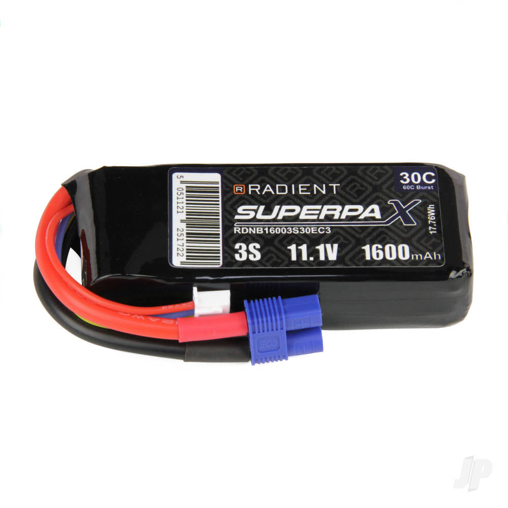 Radient LiPo 3S 1600mAh 11.1V 30C EC3 RDNB16003S30EC3