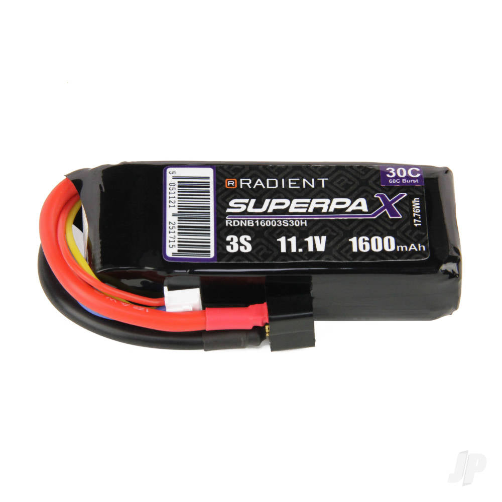 Radient LiPo 3S 1600mAh 11.1V 30C Deans (HCT) RDNB16003S30H