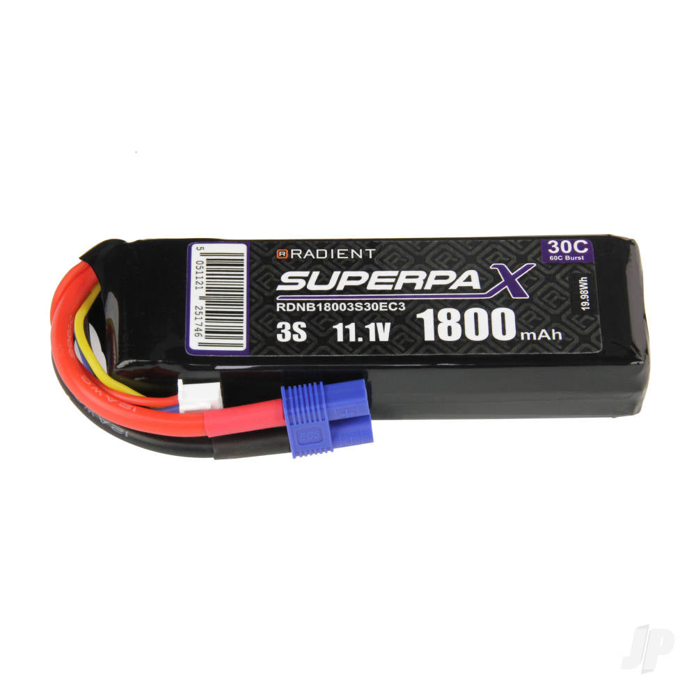 Radient LiPo 3S 1800mAh 11.1V 30C EC3 RDNB18003S30EC3