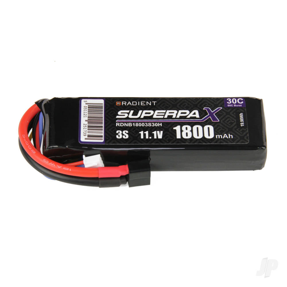 Radient LiPo 3S 1800mAh 11.1V 30C Deans (HCT) RDNB18003S30H