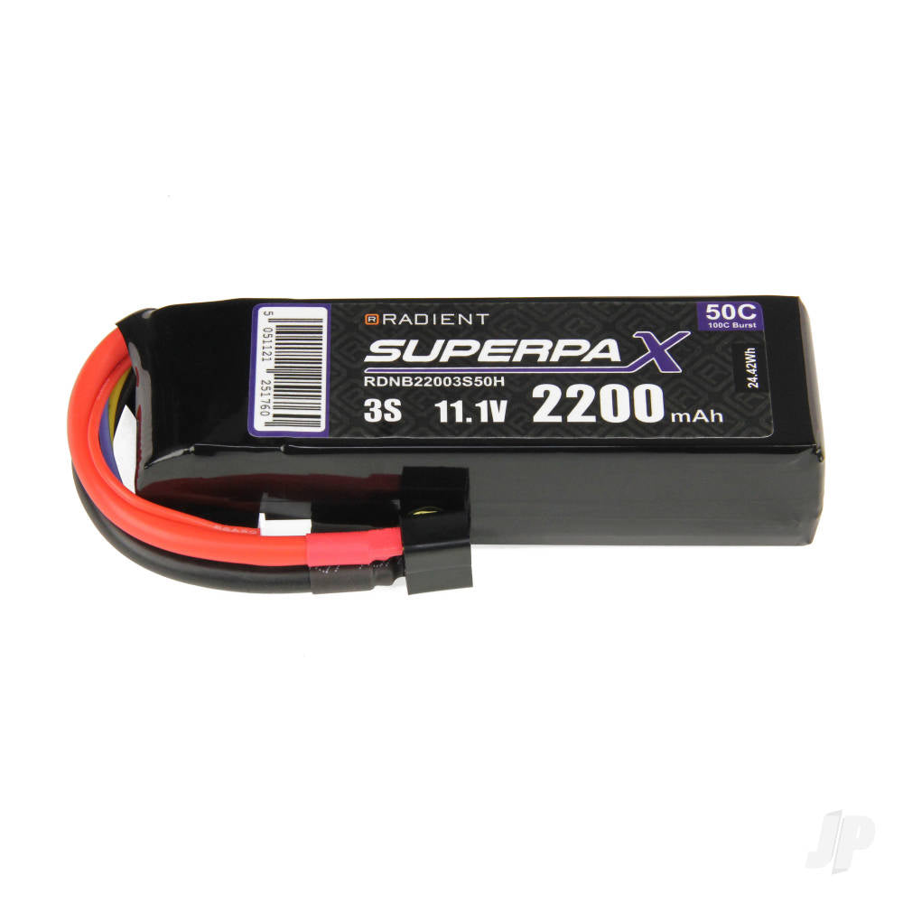 Radient LiPo 3S 2200mAh 11.1V 50C Deans (HCT) RDNB22003S50H