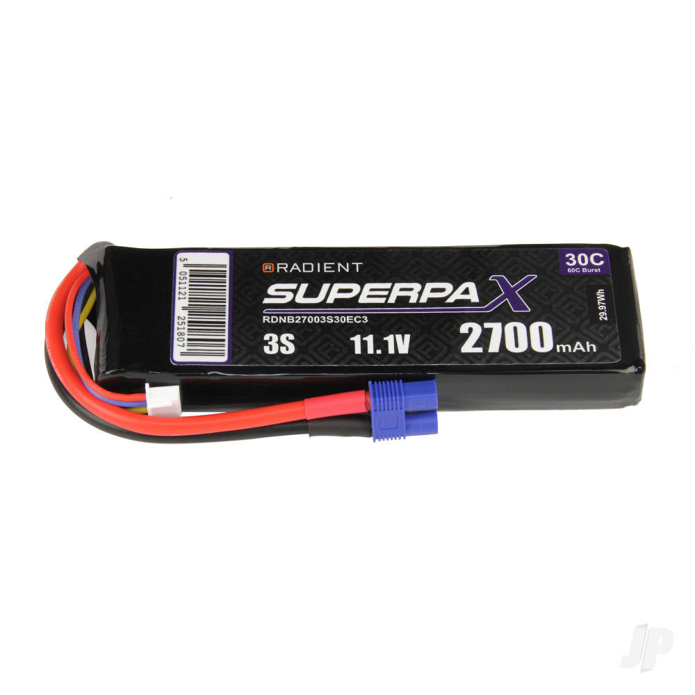 Radient LiPo 3S 2700mAh 11.1V 30C EC3 RDNB27003S30EC3