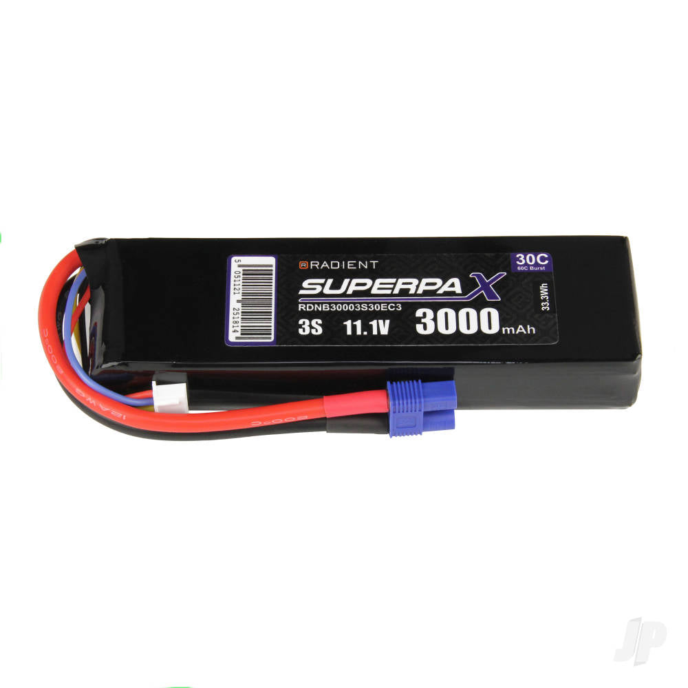 Radient LiPo 3S 3000mAh 11.1V 30C EC3 RDNB30003S30EC3