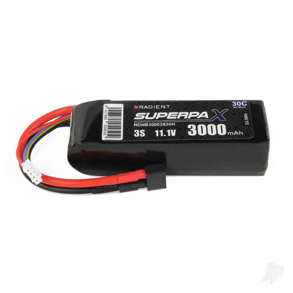 Radient LiPo 3S 3000mAh 11.1V 30C Deans (HCT) RDNB30003S30H