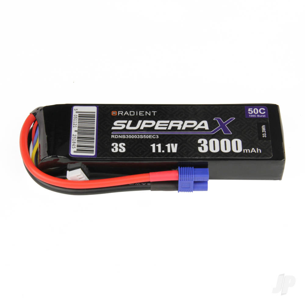 Radient LiPo 3S 3000mAh 11.1V 50C EC3 RDNB30003S50EC3