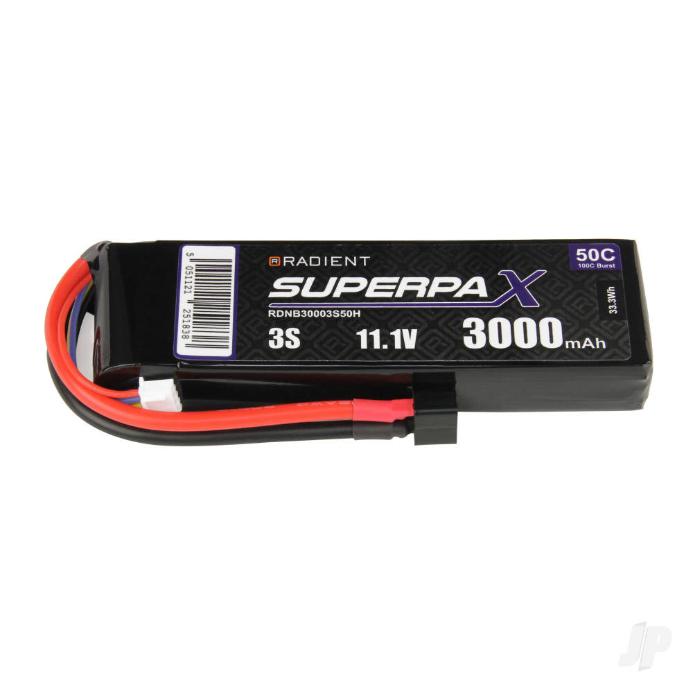 Radient LiPo 3S 3000mAh 11.1V 50C Deans (HCT) RDNB30003S50H