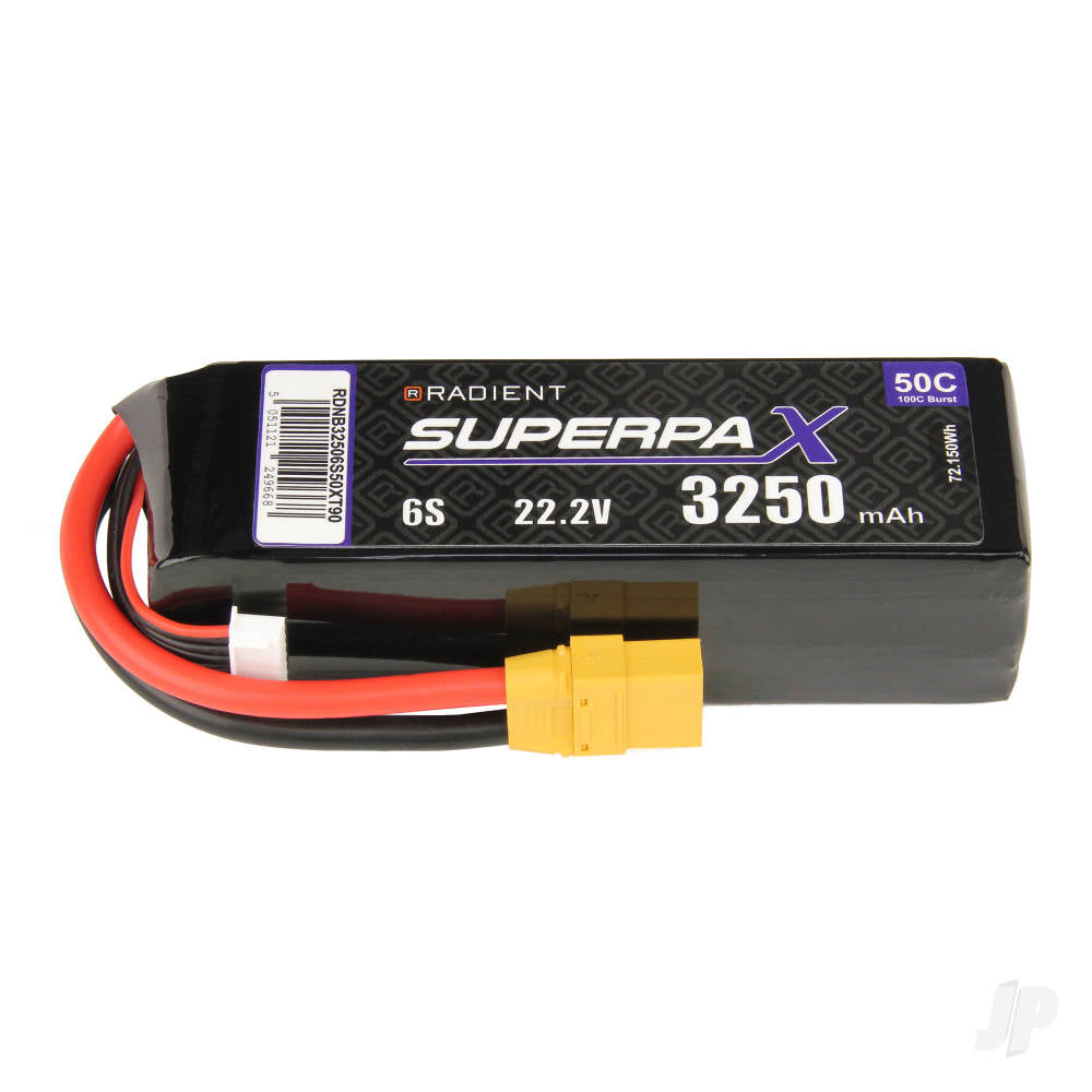 Radient LiPo 6S 3250mAh 22.2V 50C XT90 RDNB32506S50XT90