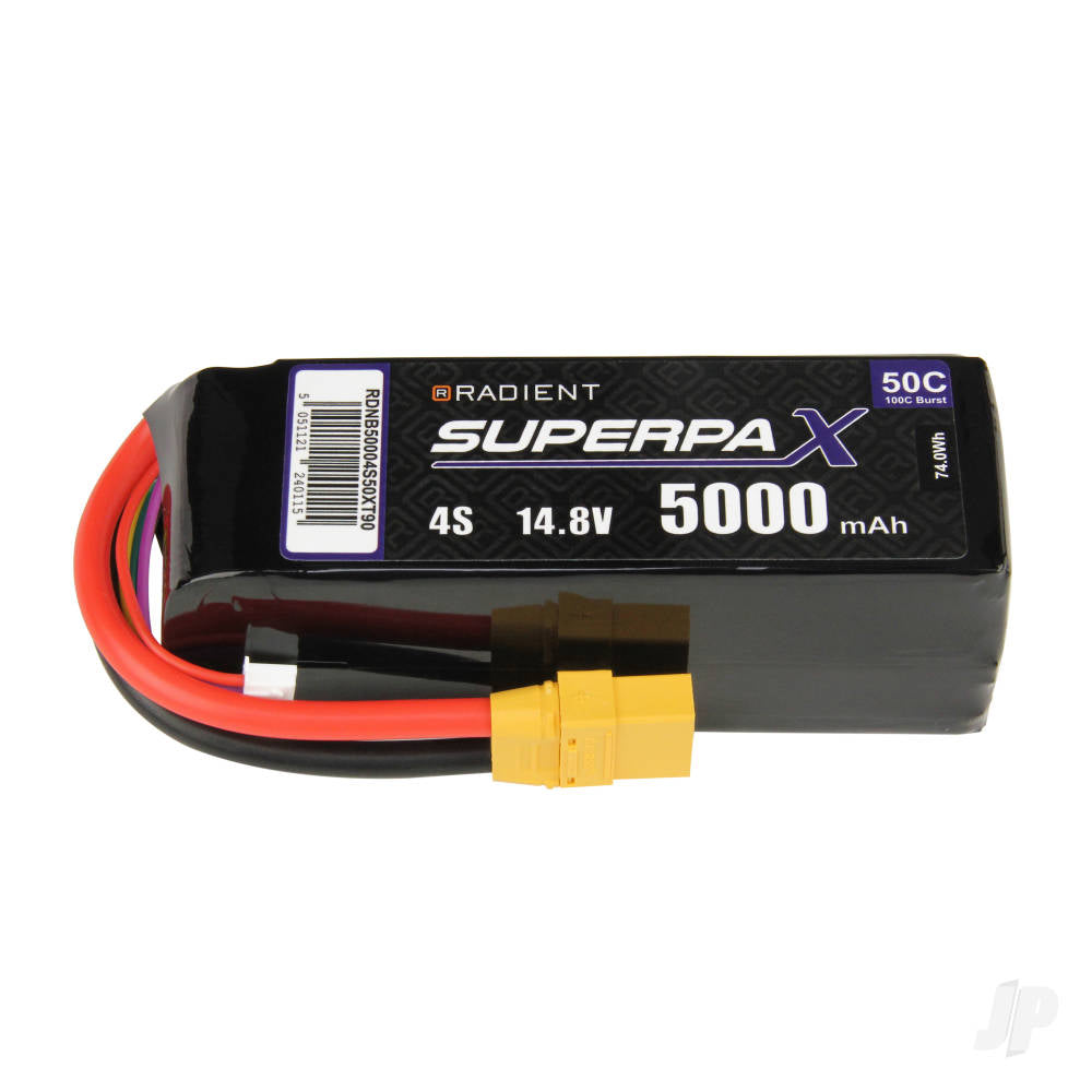 Radient LiPo 4S 5000mAh 14.8V 50C XT90 RDNB50004S50XT90