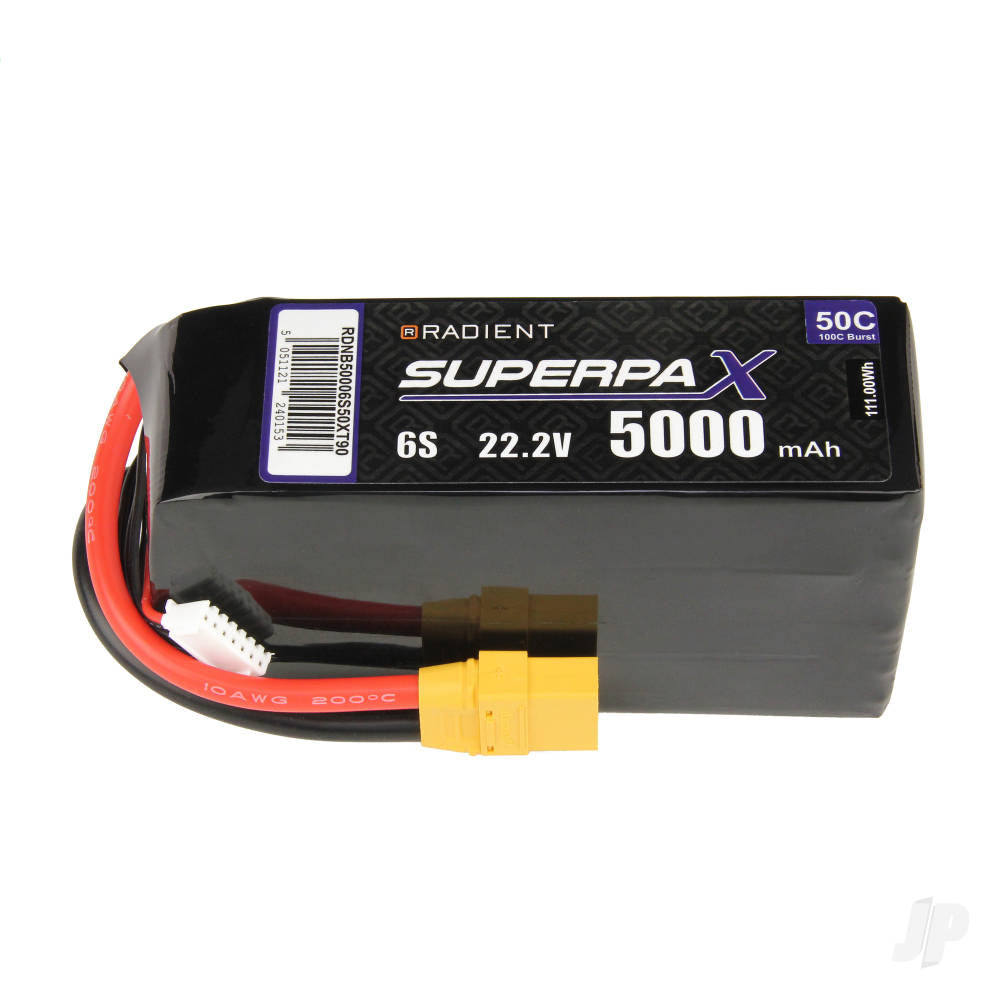 Radient LiPo 6S 5000mAh 22.2V 50C XT90 RDNB50006S50XT90