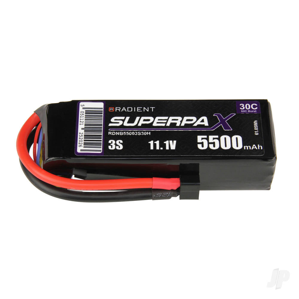 Radient LiPo 3S 5500mAh 11.1V 30C Deans (HCT) RDNB55003S30H