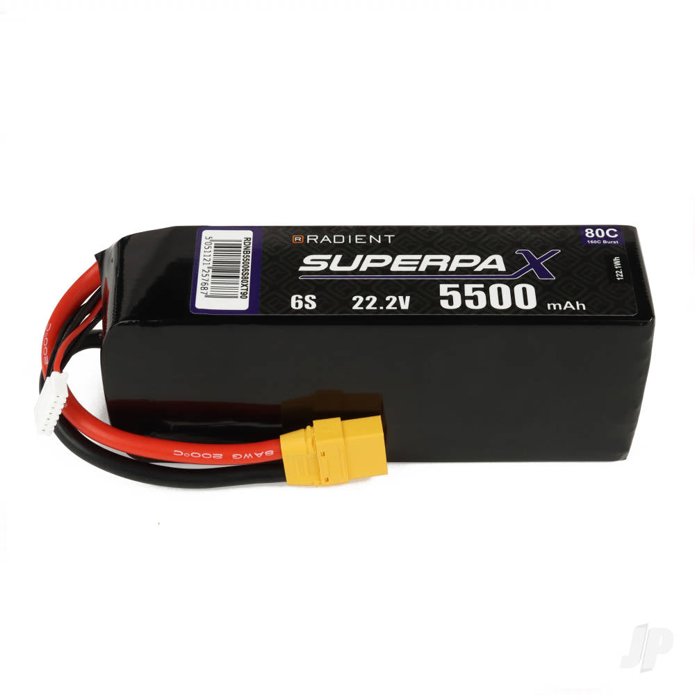 Radient LiPo 6S 5500mAh 22.2V 80C XT90 RDNB55006S80XT90