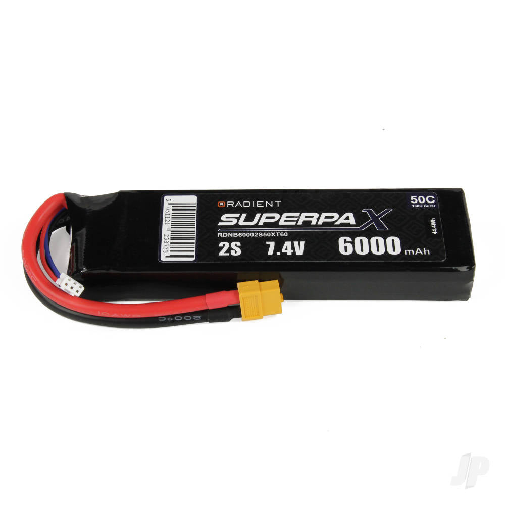 Radient LiPo 2S 6000mAh 7.4V 50C XT60 RDNB60002S50XT60