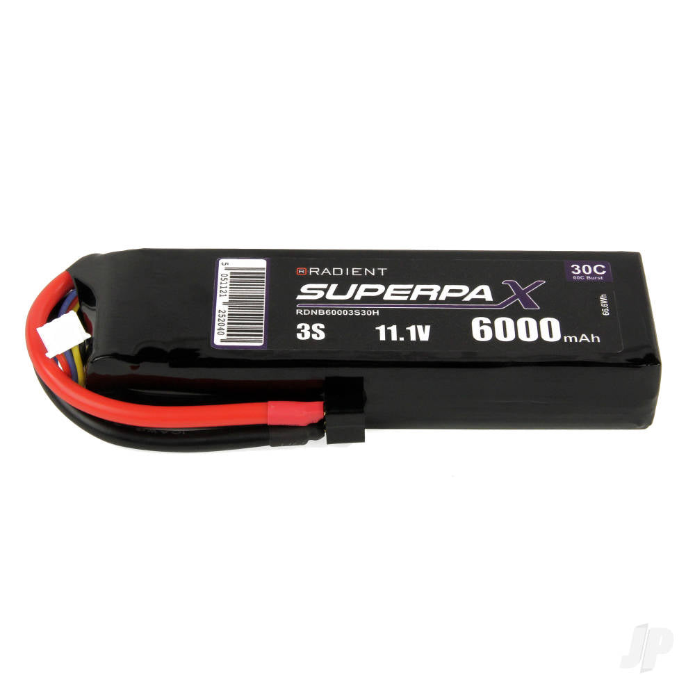 Radient LiPo 3S 6000mAh 11.1V 30C Deans (HCT) RDNB60003S30H