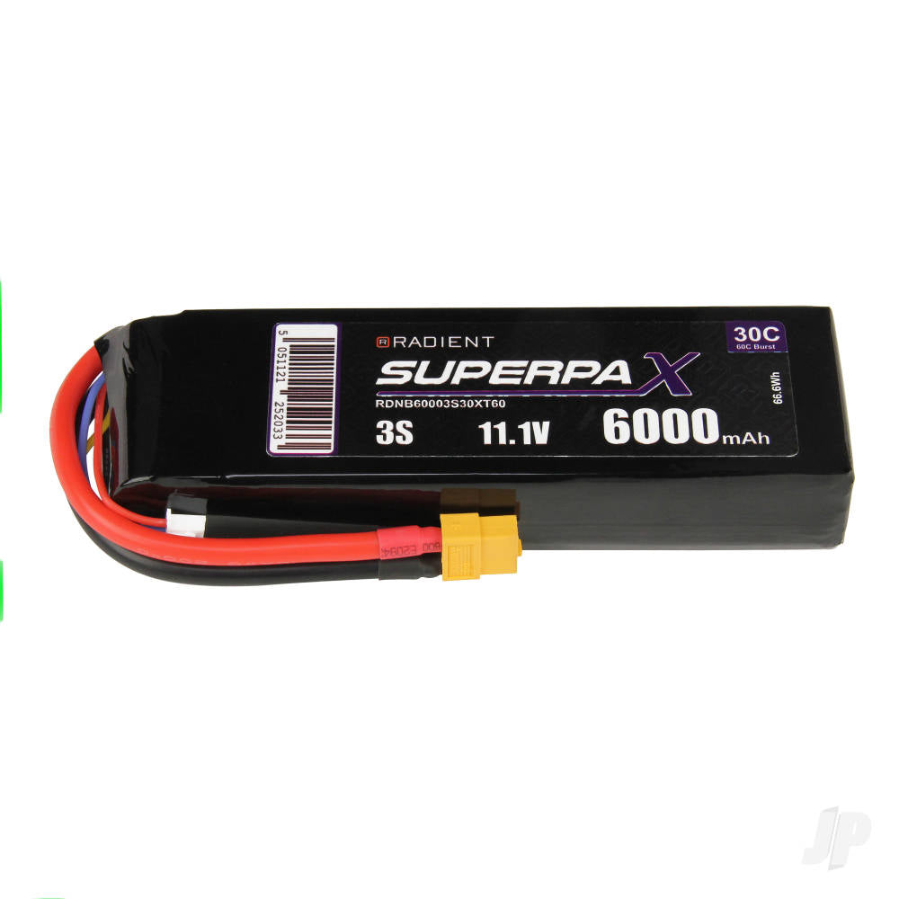 Radient LiPo 3S 6000mAh 11.1V 30C XT60 RDNB60003S30XT60