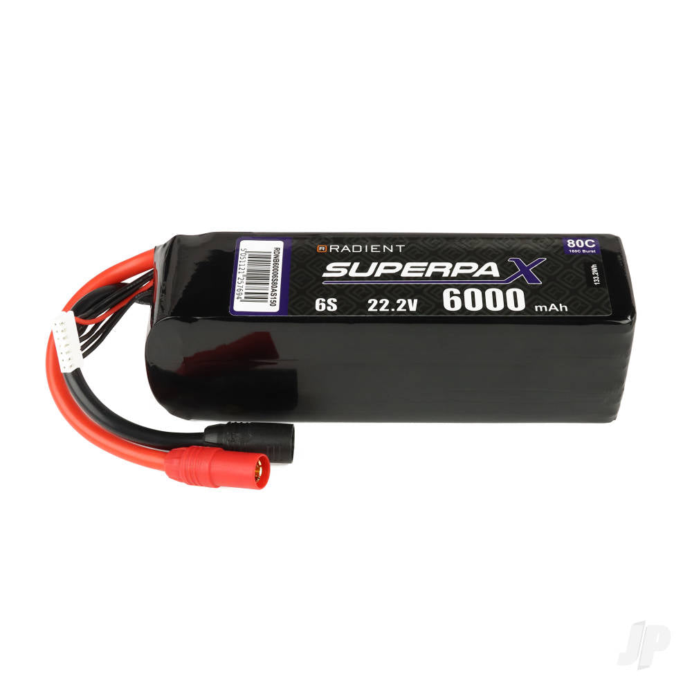 Radient LiPo 6S 6000mAh 22.2V 80C AS150 RDNB60006S80AS150