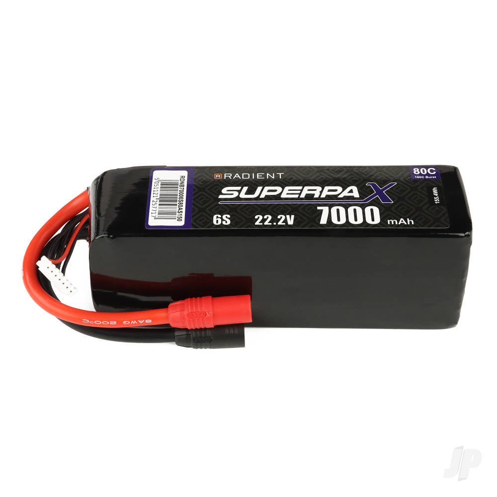 Radient LiPo 6S 7000mAh 22.2V 80C AS150 RDNB70006S80AS150