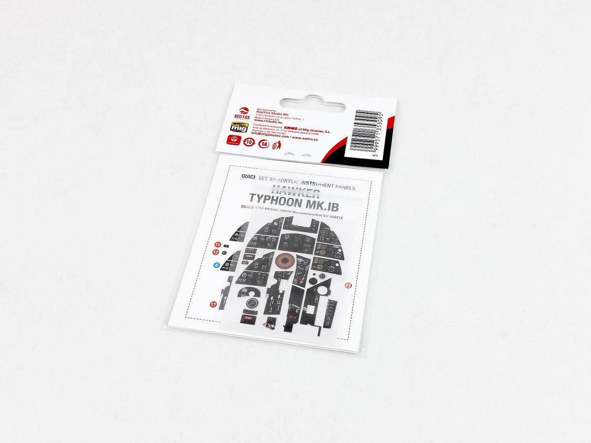 Hawker Typhoon Mk.Ib 3D Acrylic Instrument Panel (designed to be used with Airfix kits)
