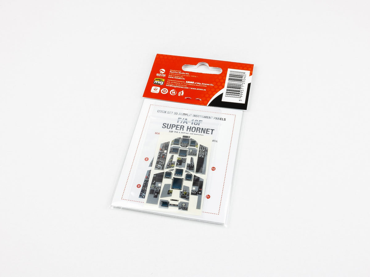 Boeing F/A-18F Super Hornet (up to LOT26) 3D Acrylic Instrument Panel (designed to be used with Revell kits)