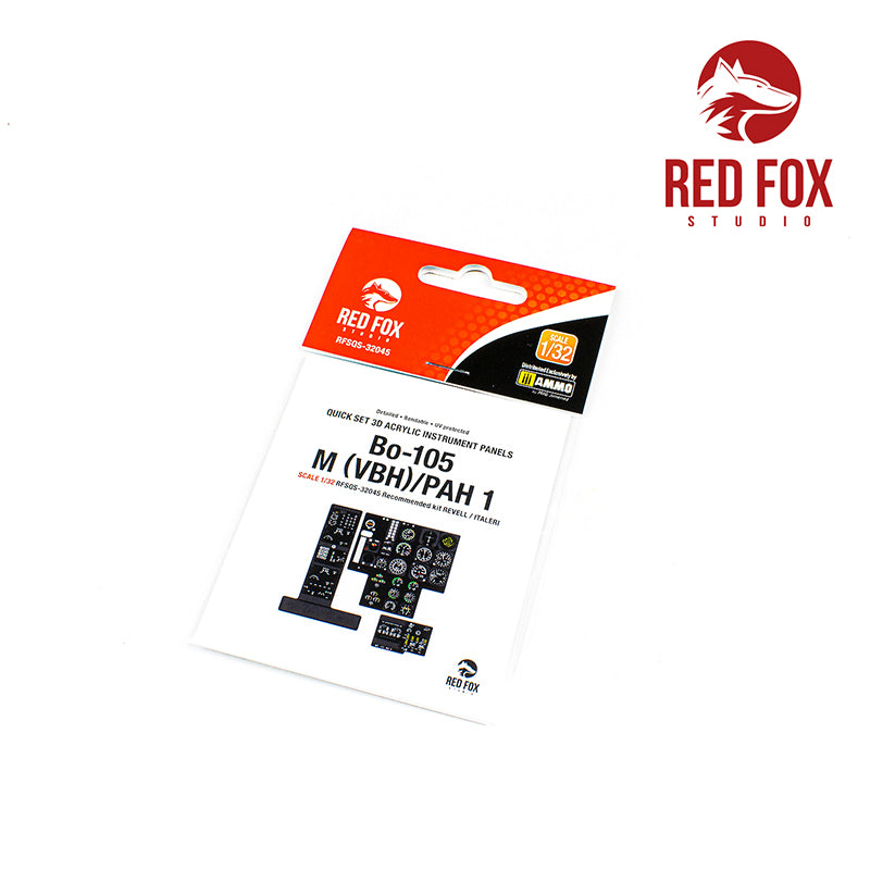 MBB Bo-105M (VBH) Quick Set 3D Acrylic Instrument Panel (designed to be used with Italeri and Revell kits)