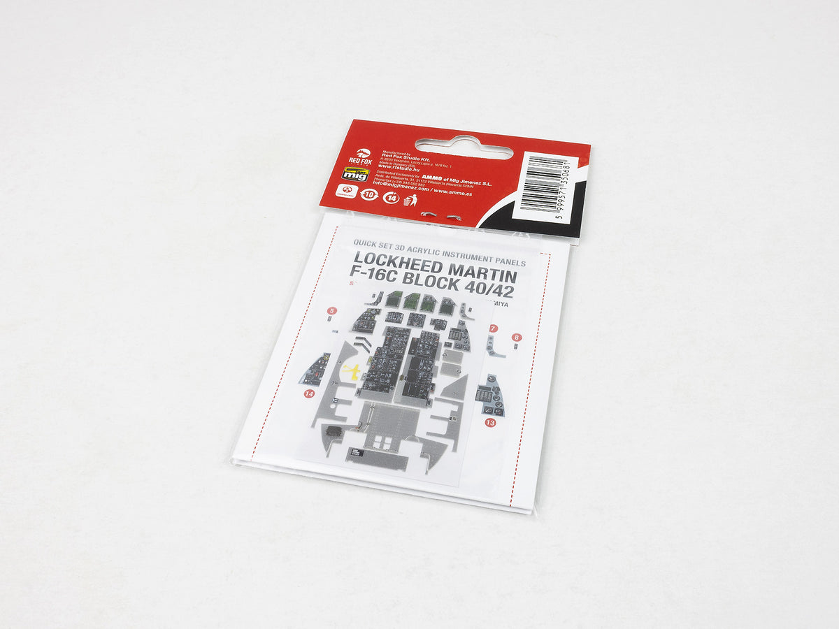 Lockheed-Martin F-16C Fighting Falcon Block 40/42 3D Acrylic Instrument Panel (designed to be used with Tamiya kits)