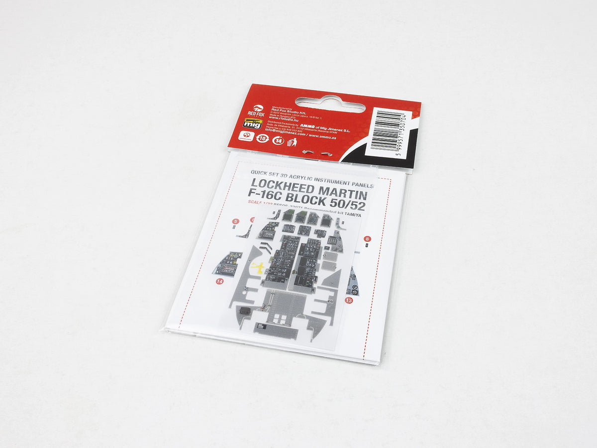 Lockheed-Martin F-16C Fighting Falcon Block 50/52 3D Acrylic Instrument Panel (designed to be used with Tamiya kits)
