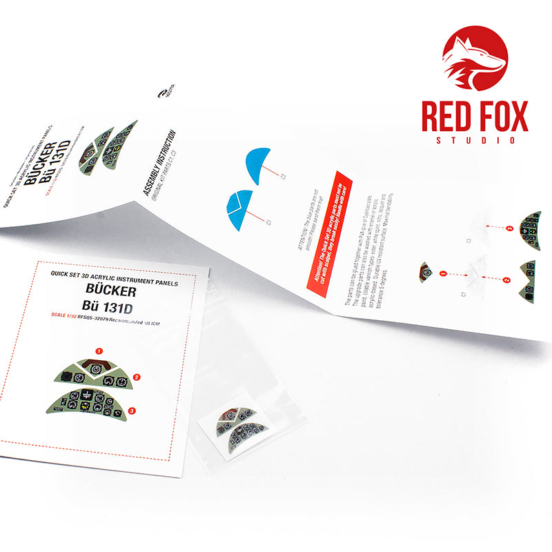 Bucker Bu-131D Quick Set 3D Acrylic Instrument Panel (designed to be used with ICM UA UK and Revell kits)