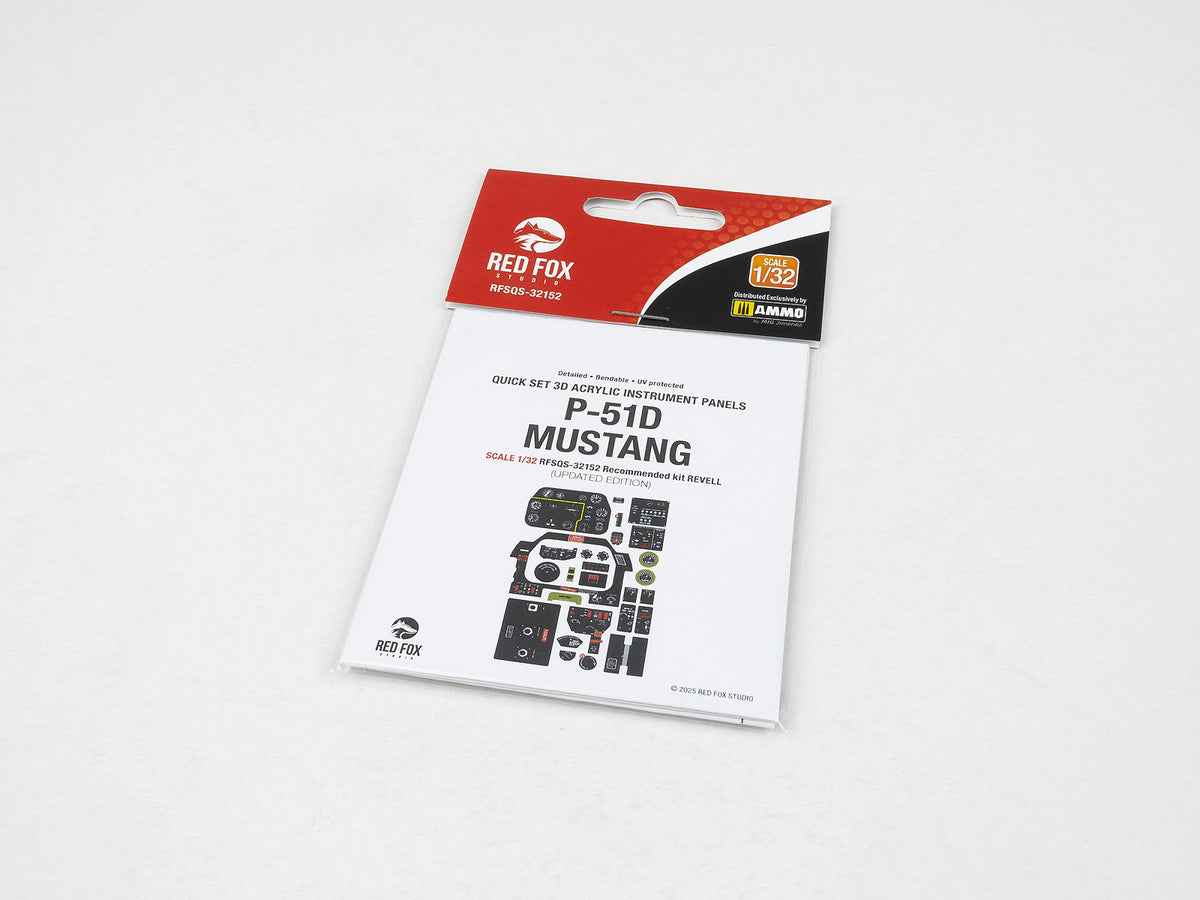 North-American P-51D Mustang Updated 3D colored resin 3D Acrylic Instrument Panel (designed to be used with Revell kits)
