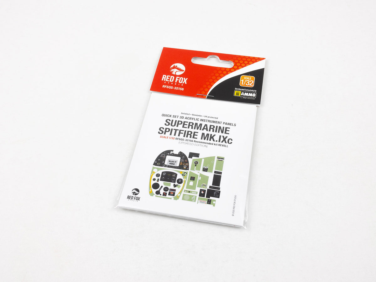 Supermarine Spitfire Mk.IXc Updated 3D colored resin 3D Acrylic Instrument Panel (designed to be used with Revell kits)
