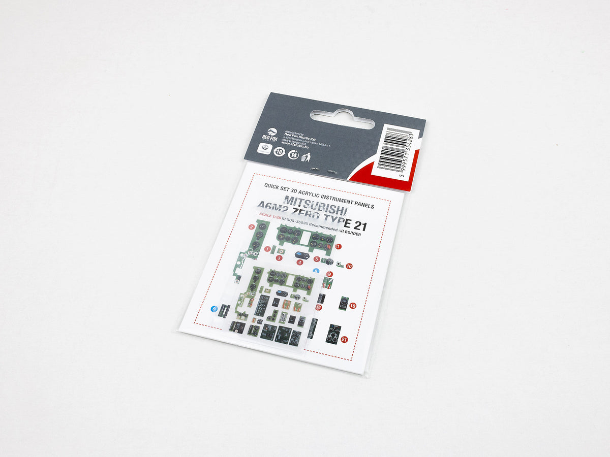 Mitsubishi A6M2 Zero Type 21 3D Acrylic Instrument Panel (designed to be used with Border Model kits)