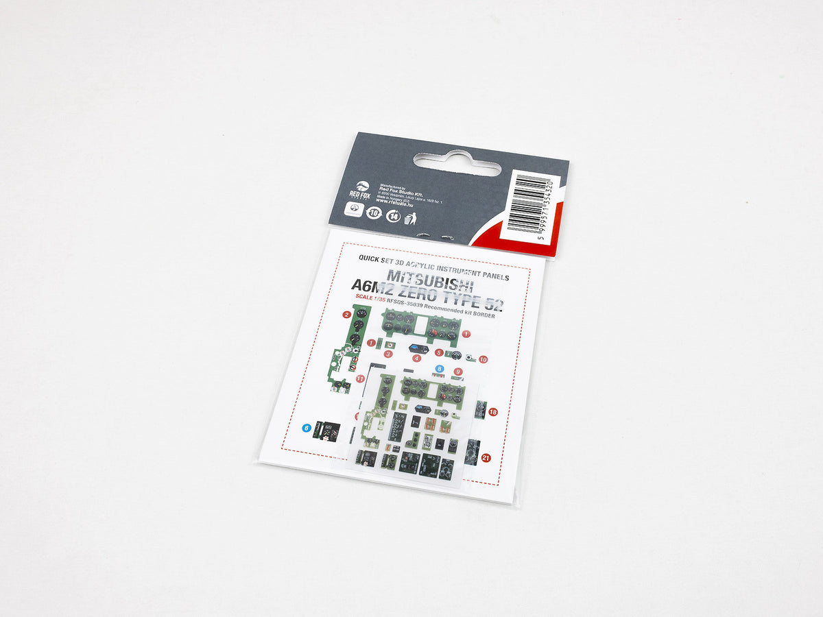 Mitsubishi A6M2 Zero 3D Acrylic Instrument Panel (designed to be used with Border Model kits)