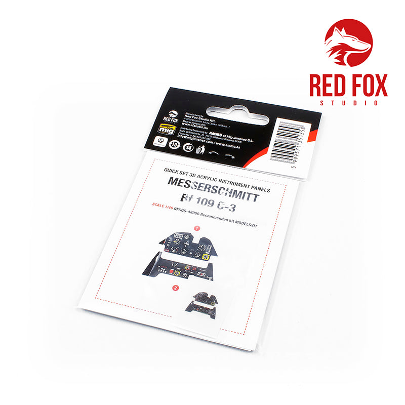 Messerschmitt Bf-109C-3 Quick Set 3D Acrylic Instrument Panel (designed to be used with Modelsvit kits)