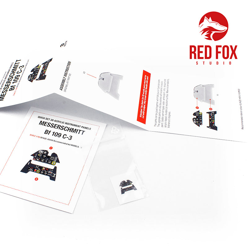 Messerschmitt Bf-109C-3 Quick Set 3D Acrylic Instrument Panel (designed to be used with Modelsvit kits)