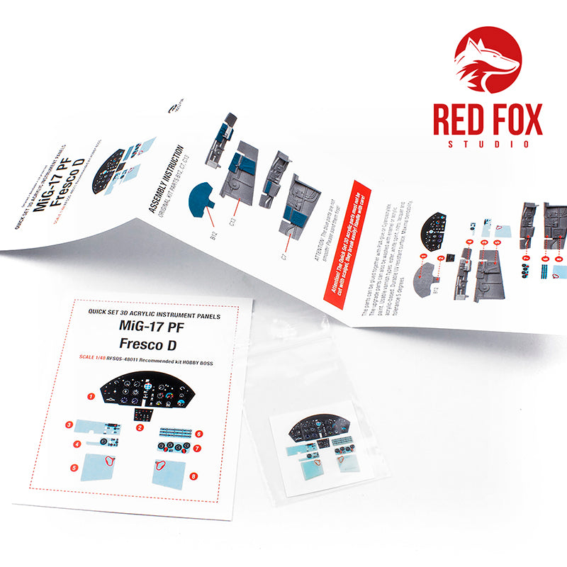 Mikoyan MiG-17 PF Fresco D Quick Set 3D Acrylic Instrument Panel (designed to be used with Hobby Boss kits)