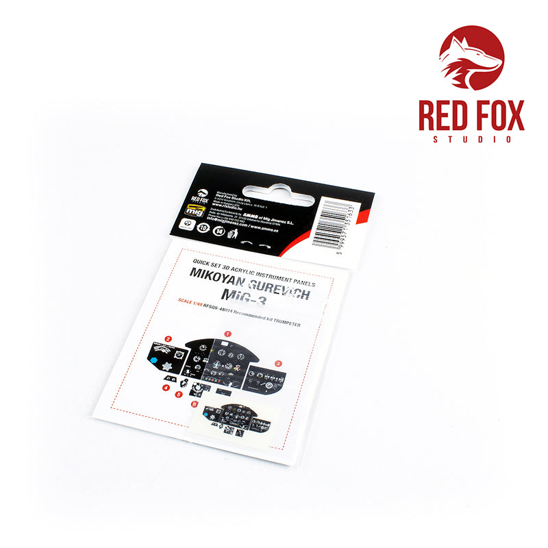 Mikoyan MiG-3 Quick Set 3D Acrylic Instrument Panel (designed to be used with Trumpeter kits)