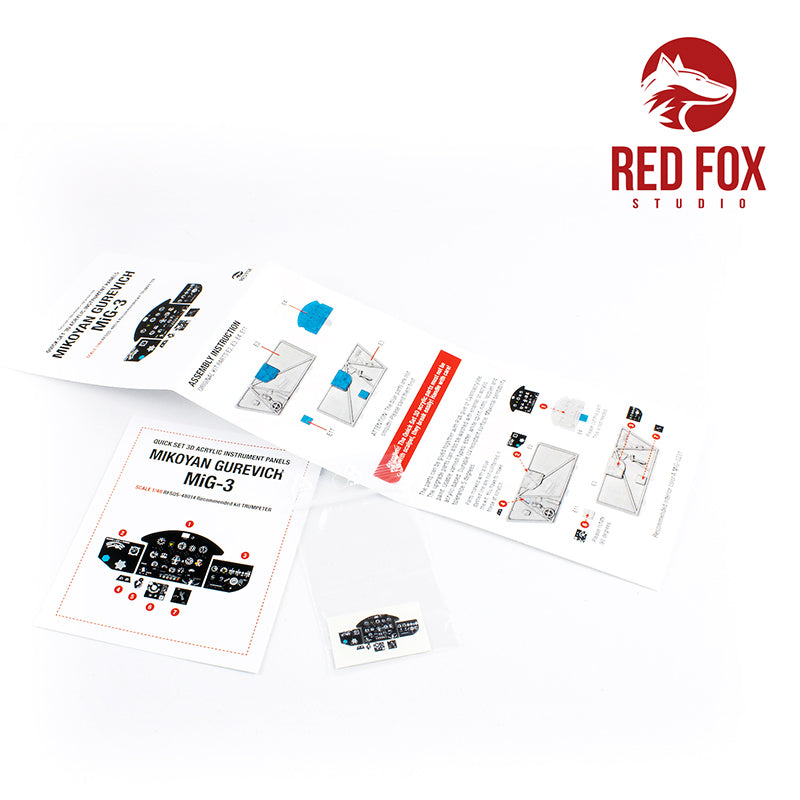 Mikoyan MiG-3 Quick Set 3D Acrylic Instrument Panel (designed to be used with Trumpeter kits)