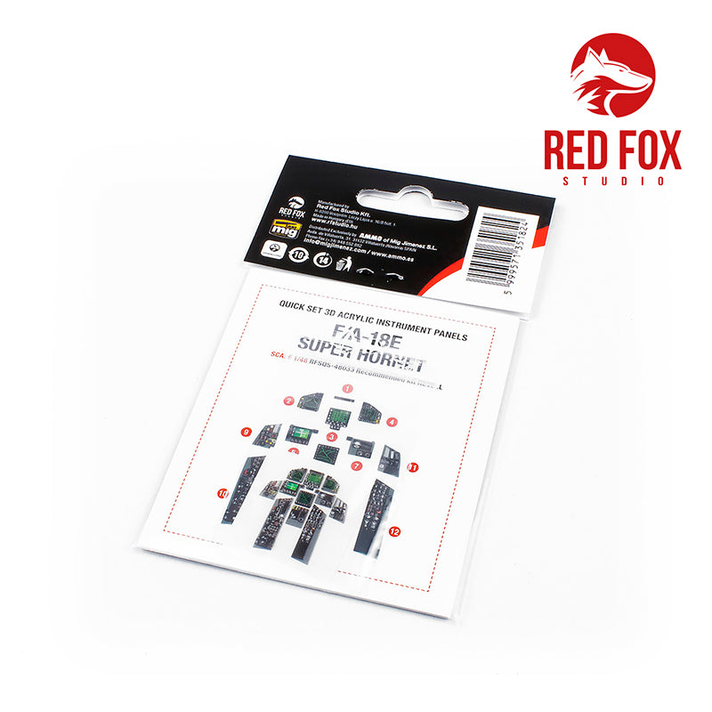 Boeing F/A-18E Super Hornet Quick Set 3D Acrylic Instrument Panel (designed to be used with Revell kits)